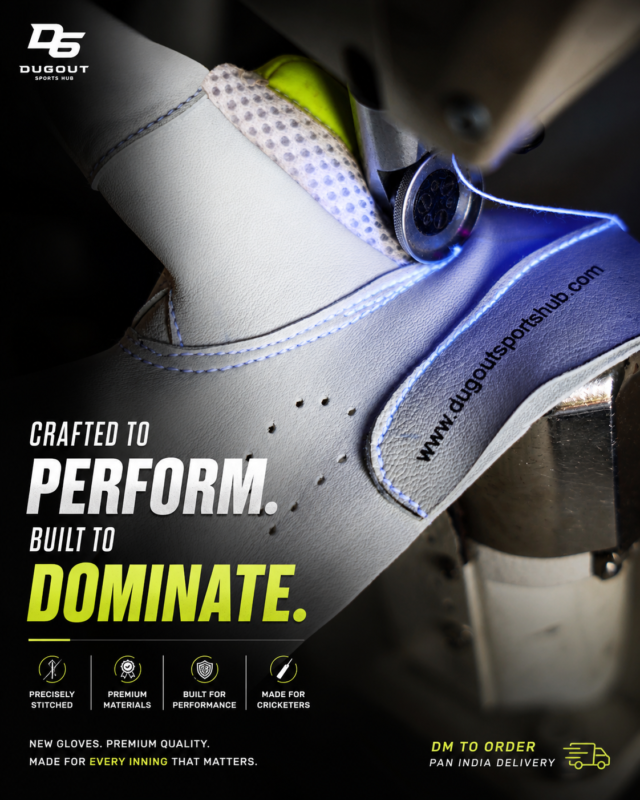 "Expert stitching full refurbishment of batting gloves at Dugout workshop"